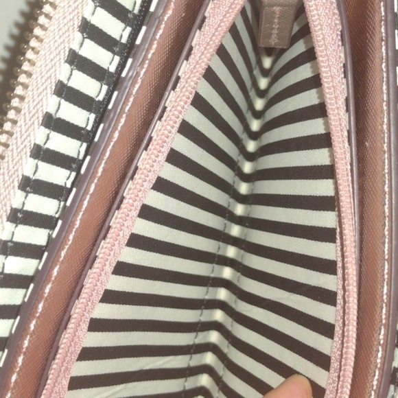 Kate Spade metallic light pink Continental three pocket wallet wristlet clutch - Picture 12 of 16